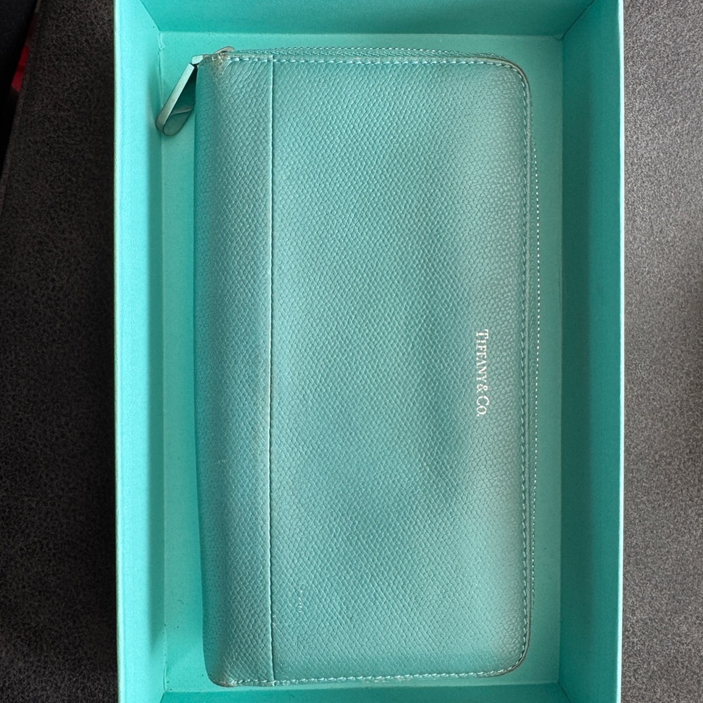 Tiffany & Co. Aqua Leather Wallet - Picture 2 of 9